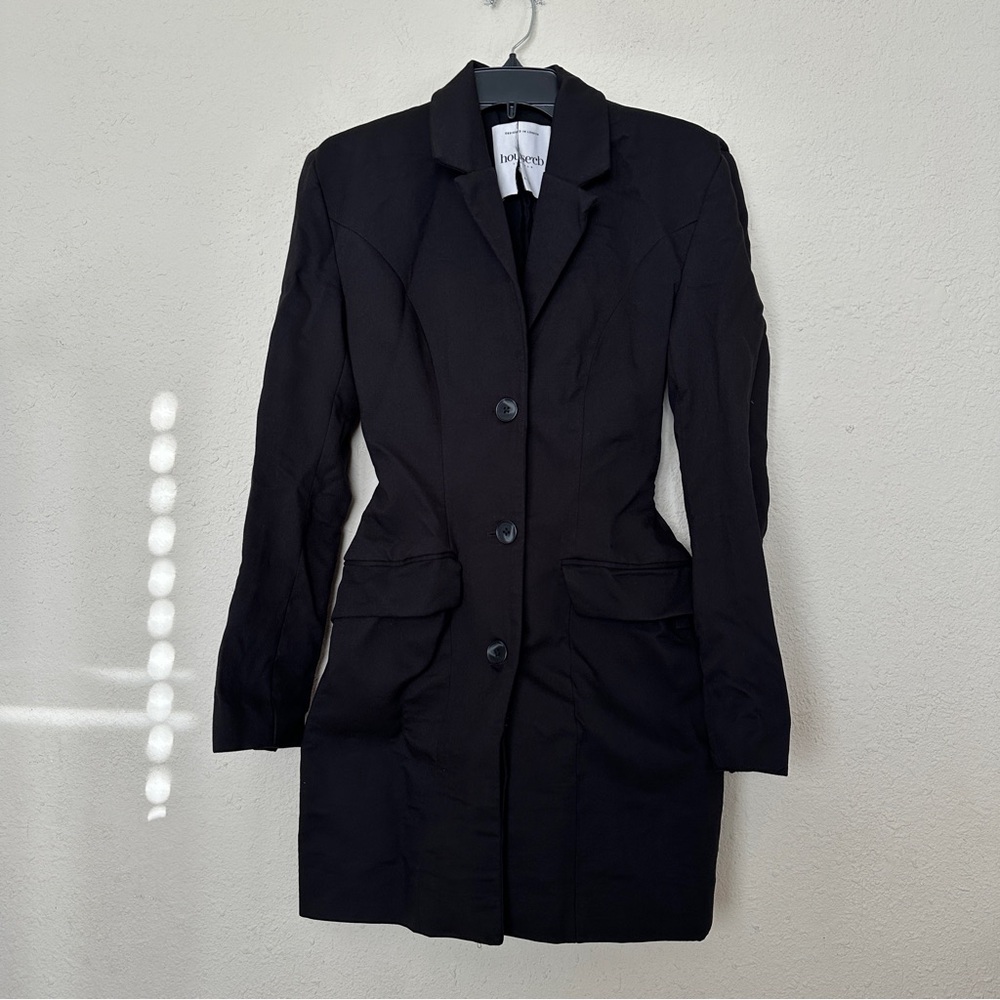 House of cb Amia Black‎ Blazer Mini dress black size M regular length NWOT - Picture 3 of 11